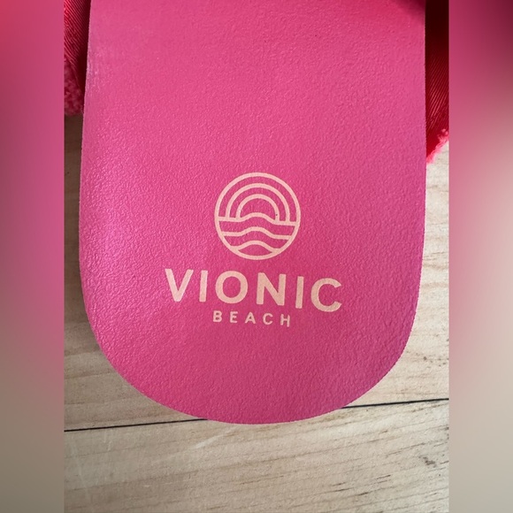 New Vionic Summer Beach Boardwalk Panama Canvas Slide Sandals In Poppy Size 7 - Picture 5 of 10